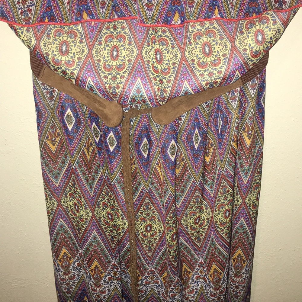 Strapless tribal maxi dress